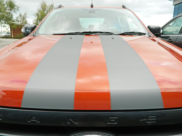 Ford Ranger fitted with graphite styling twin stripes