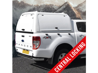 White Pro//Top High Roof Gullwing Hard Top For Ford Ranger Double Cab in White with Central Locking