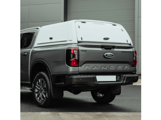 Ford Ranger 2023- ProTop Gullwing Hardtop Canopy with FRP Rear Door in PN3GZ Frozen White