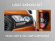 Black Head Light and Tail Light Garnish Ford Ranger 2016 Onwards