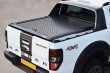 Rear view of the chequer plate load bed cover